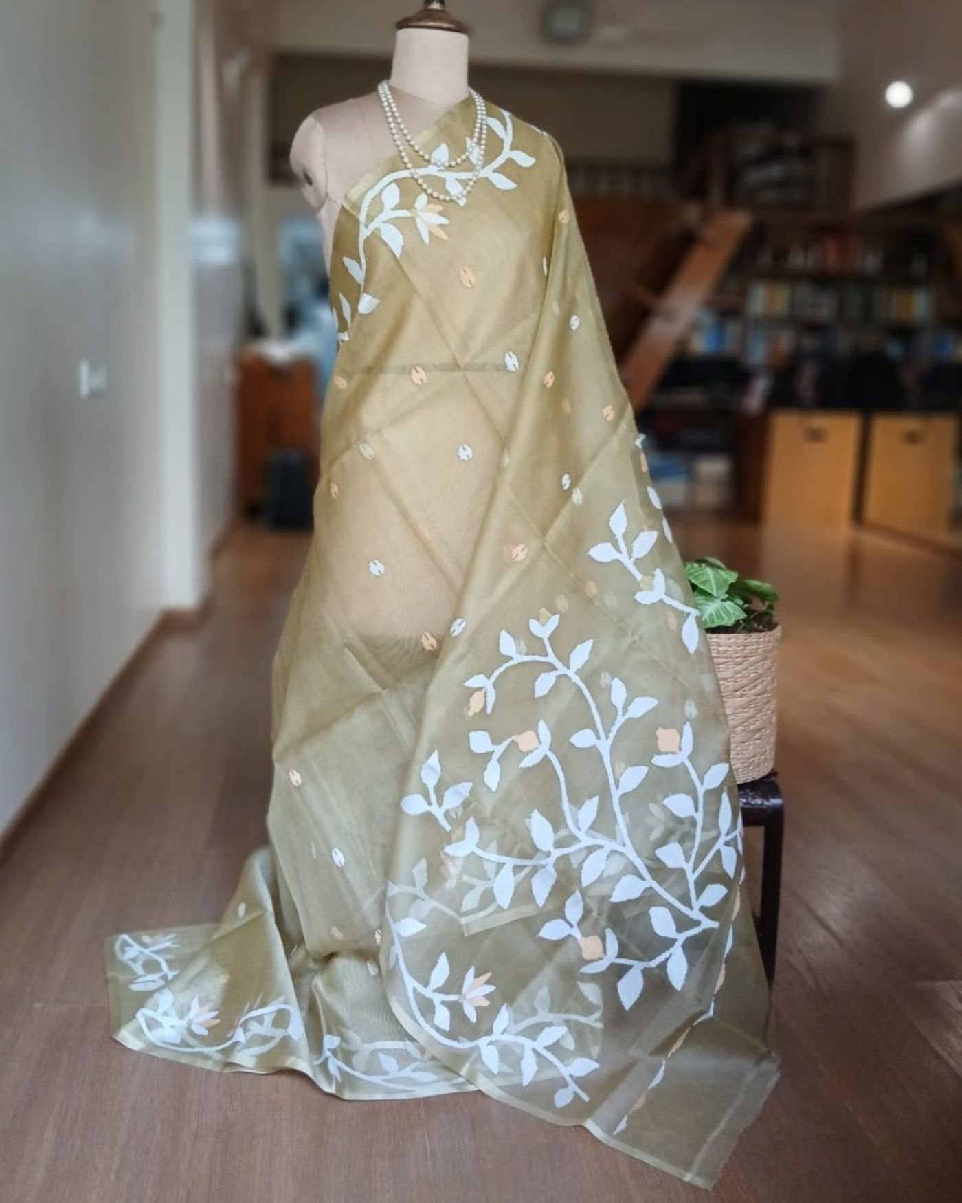 Handweave Jamdani Silk Saree – (SJMS1178)