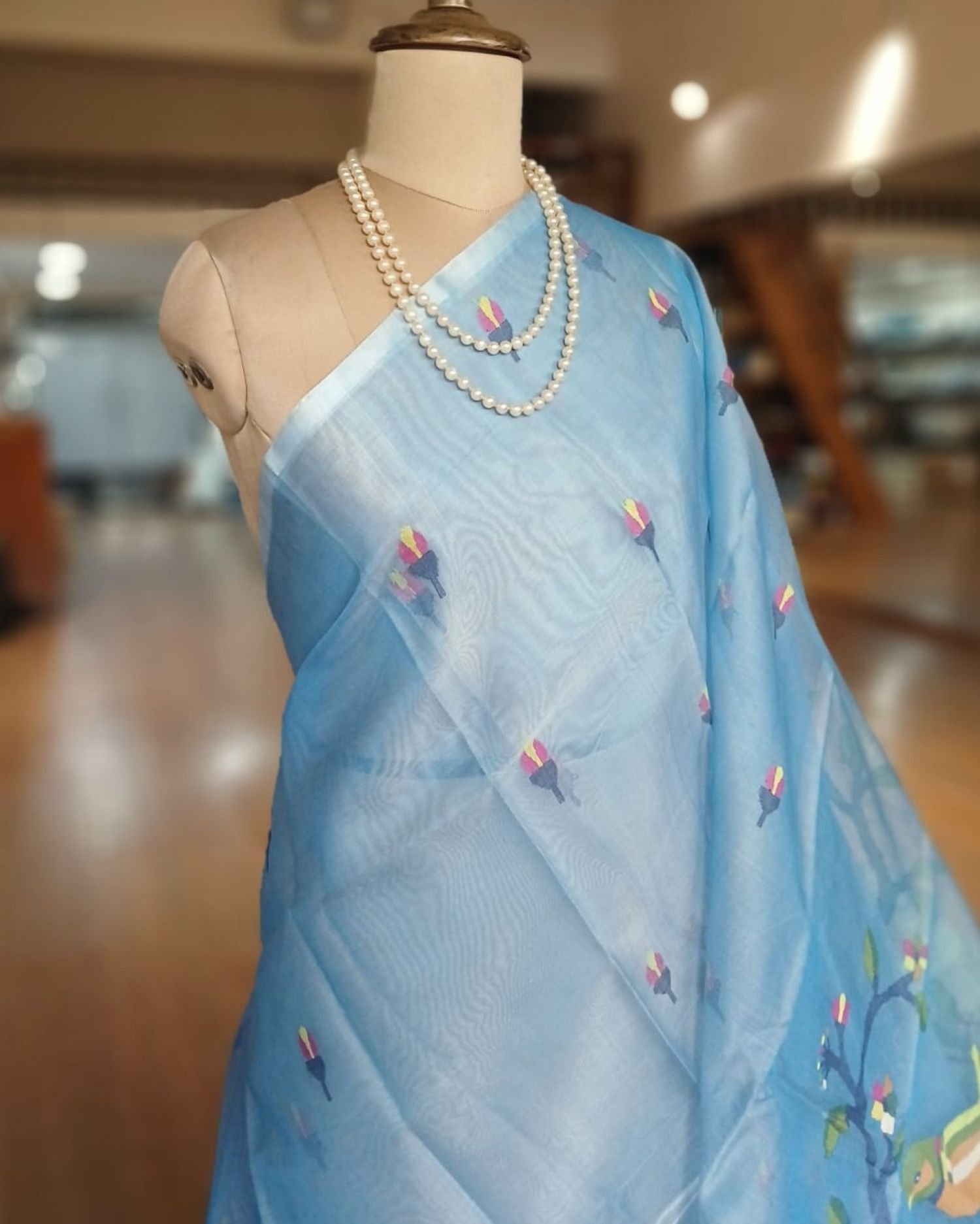 Handweave Jamdani Silk Saree – (SJMS1190) - Image 2