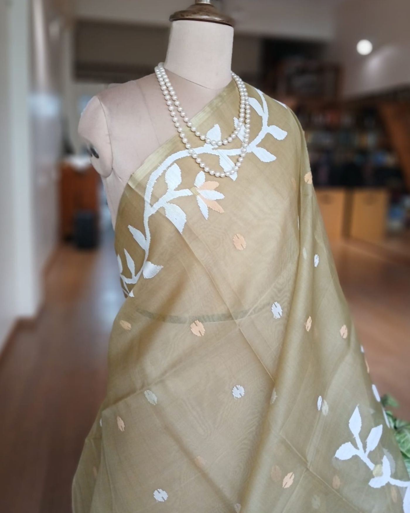 Handweave Jamdani Silk Saree – (SJMS1178) - Image 2