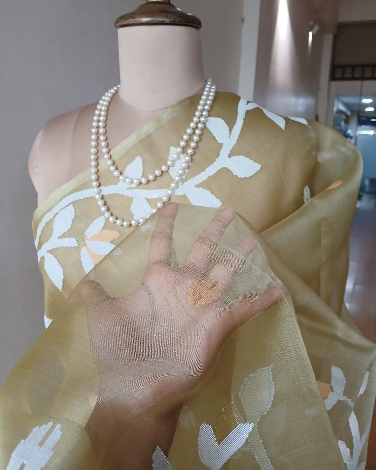 Handweave Jamdani Silk Saree – (SJMS1178) - Image 3