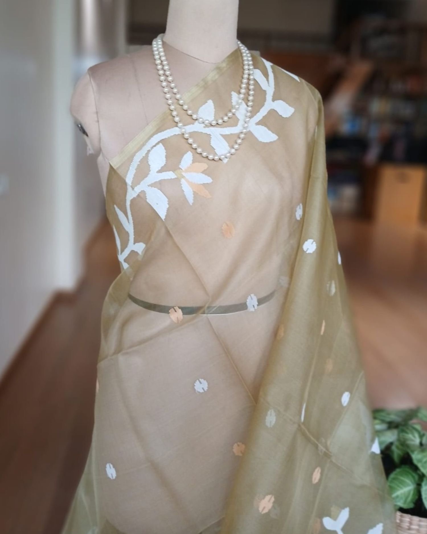 Handweave Jamdani Silk Saree – (SJMS1178) - Image 4