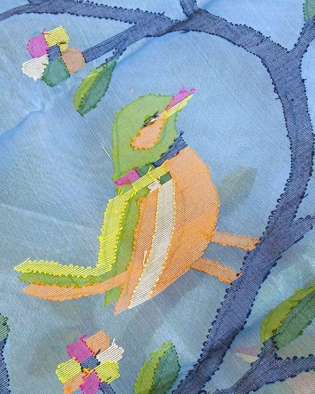 Handweave Jamdani Silk Saree – (SJMS1190) - Image 7