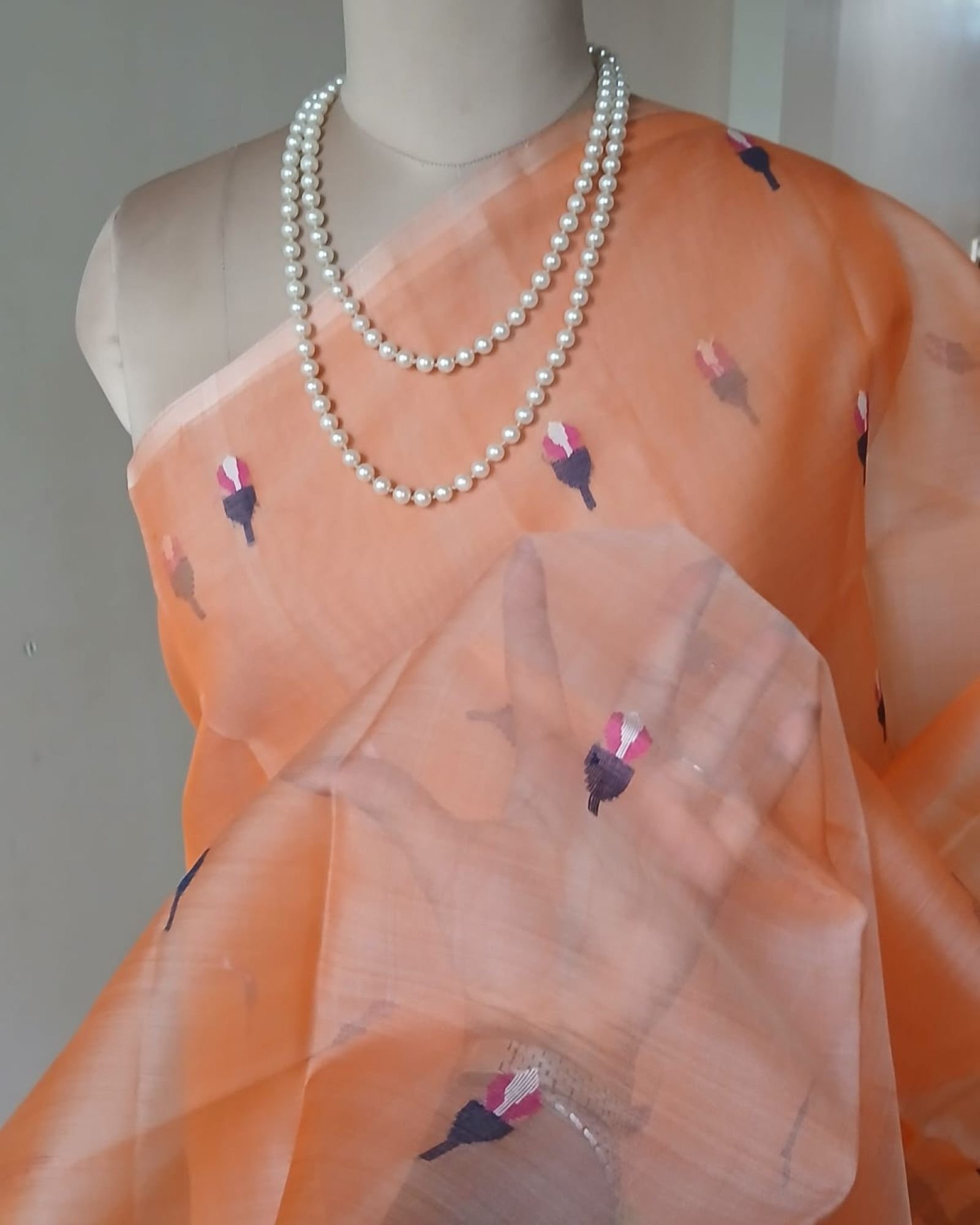 Handweave Jamdani Silk Saree – (SJMS1191) - Image 3