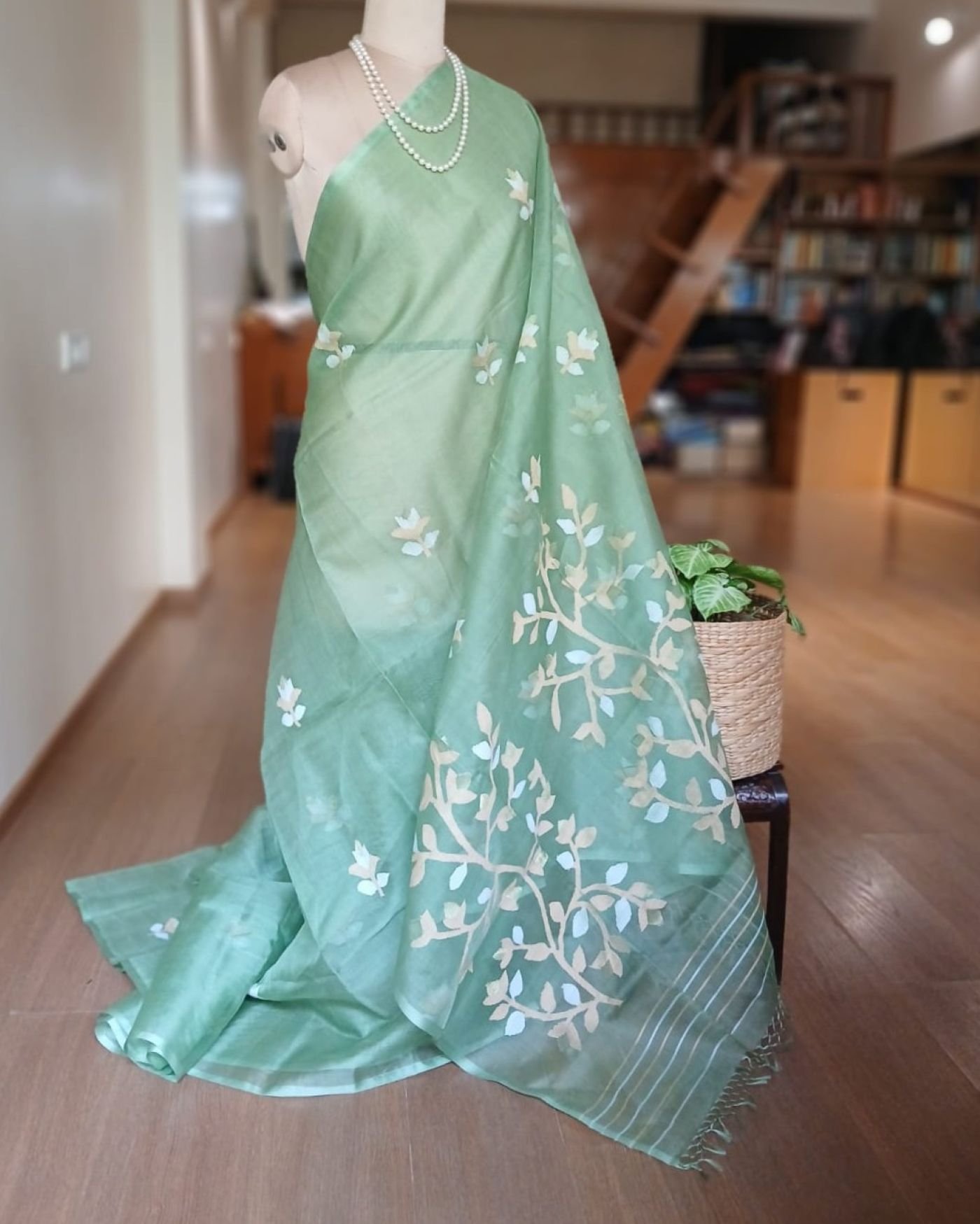 Handweave Jamdani Silk Saree – (SJMS1181)