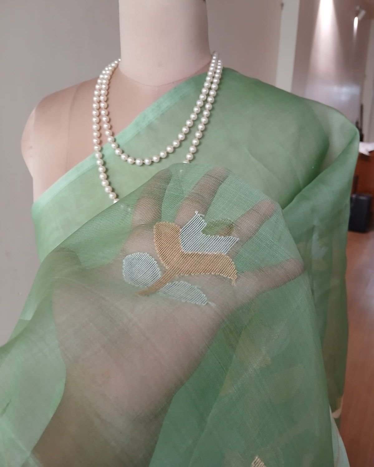 Handweave Jamdani Silk Saree – (SJMS1181) - Image 3