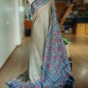 Kantha Embroidery from Santiniketan on Tussar Silk Saree - (TSKS0007)