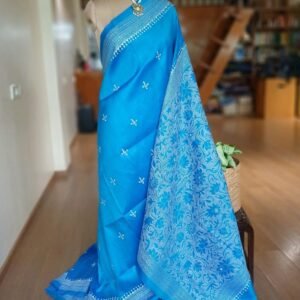 Santiniketan Kantha Saree in pure Bisnupuri Silk – (SNBK1097)
