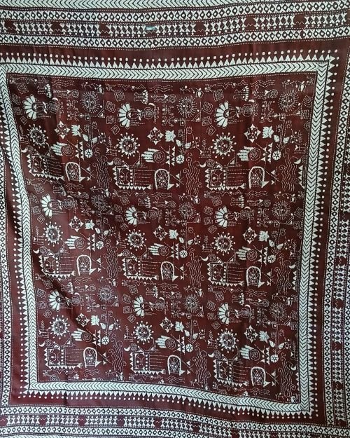 Santiniketan Kantha Saree in pure Bisnupuri Silk – (SNBK1094) - Image 6