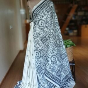 Santiniketan Kantha Saree in pure Bisnupuri Silk – (SNBK1095)