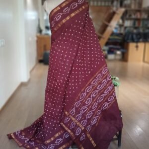 Hand-knotted Madurai Sungudi Cotton Saree- (HKSS1013)