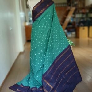 Hand-knotted Madurai Sungudi Cotton Saree- (HKSS1006)