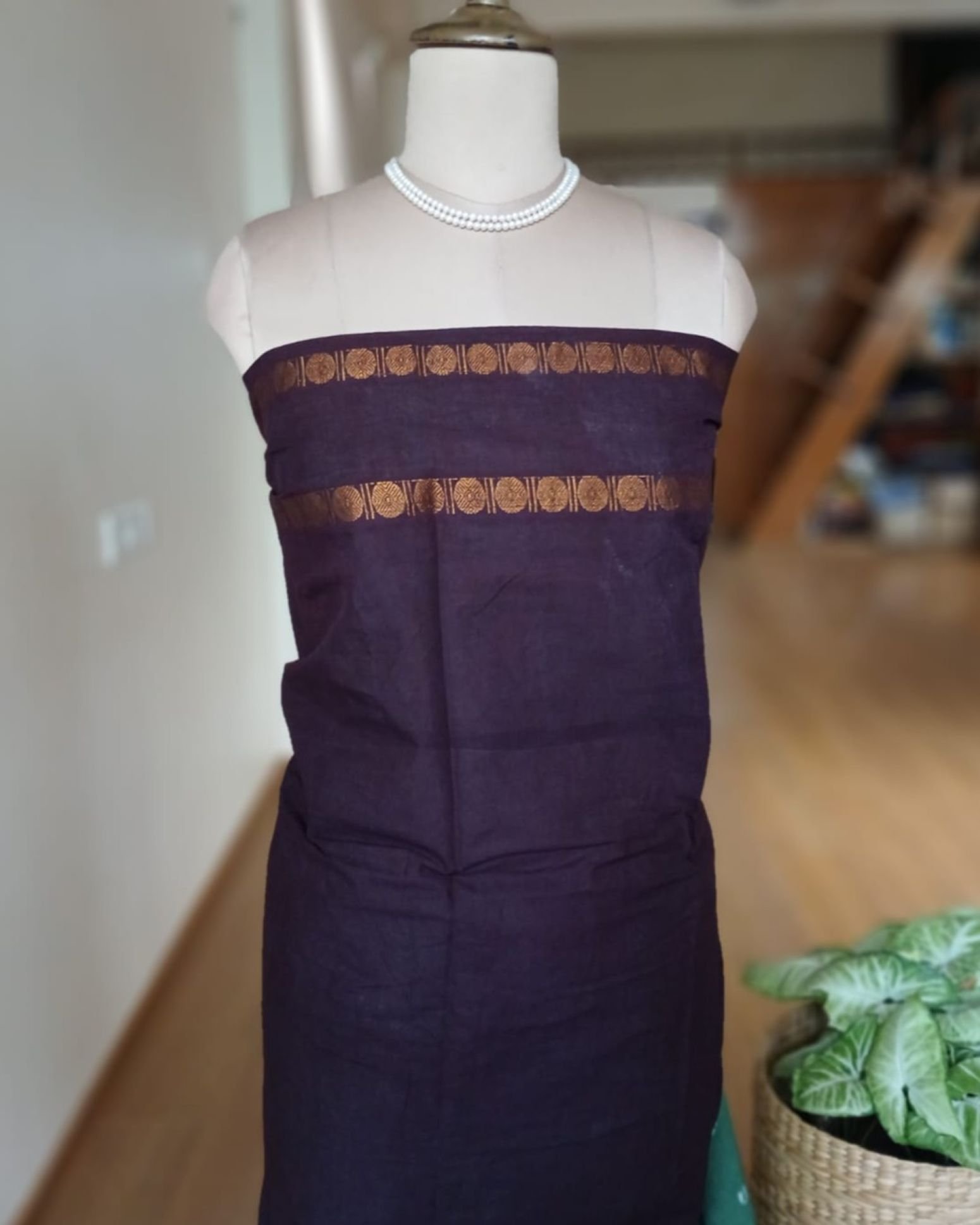 Hand-knotted Madurai Sungudi Cotton Saree- (HKSS1006) - Image 6