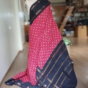 Hand-knotted Madurai Sungudi Cotton Saree- (HKSS1008)