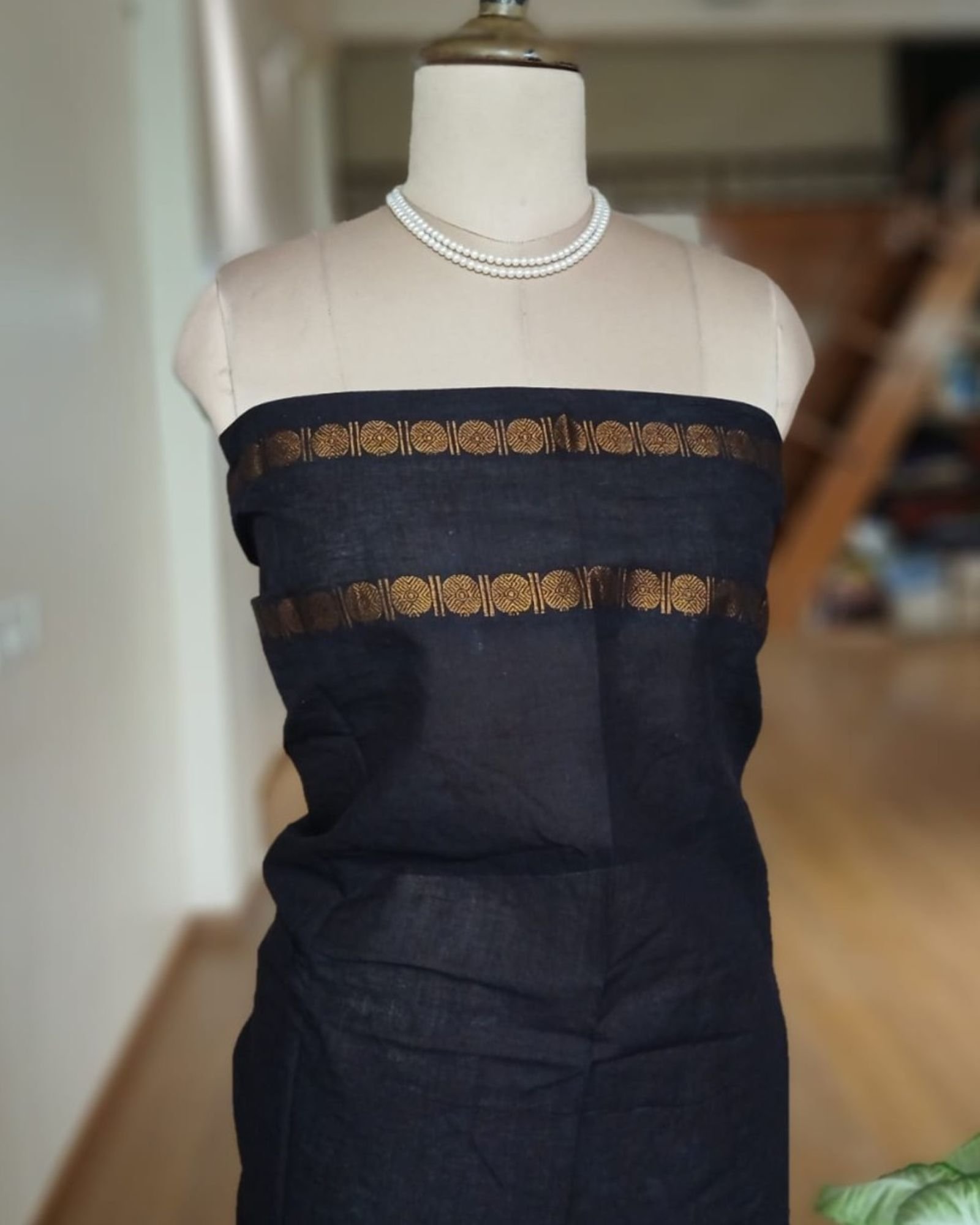 Hand-knotted Madurai Sungudi Cotton Saree- (HKSS1008) - Image 6