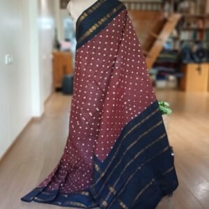 Hand-knotted Madurai Sungudi Cotton Saree- (HKSS1012)