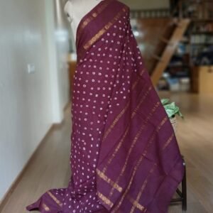 Hand-knotted Madurai Sungudi Cotton Saree- (HKSS1003)