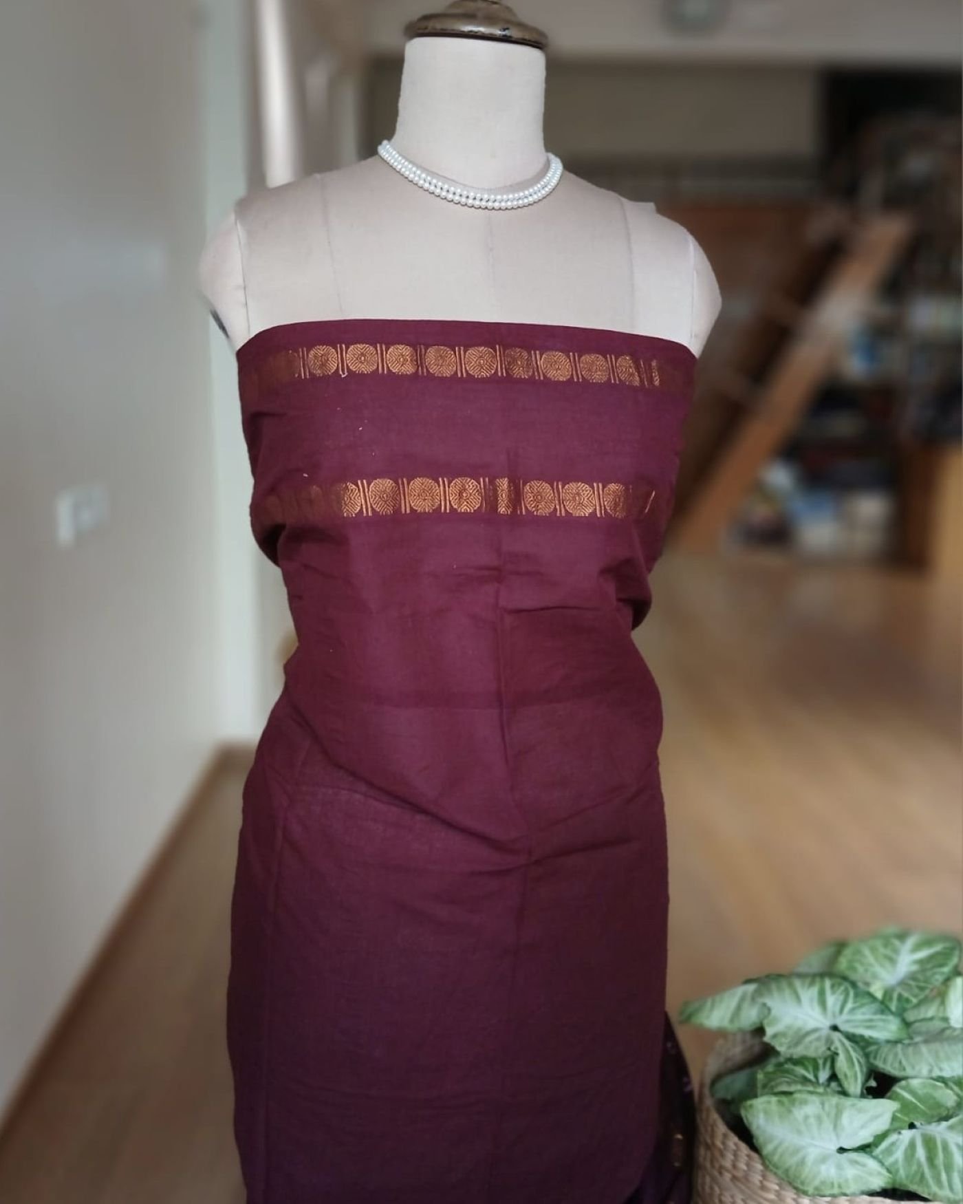 Hand-knotted Madurai Sungudi Cotton Saree- (HKSS1003) - Image 6