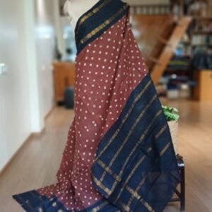 Hand-knotted Madurai Sungudi Cotton Saree- (HKSS1014)