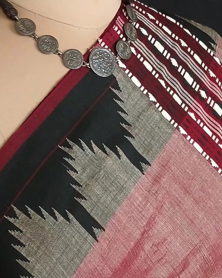 Natural Dyes Kotpad in Tussar Silk Weft and Cotton Warp - (CTKS0027) - Image 2