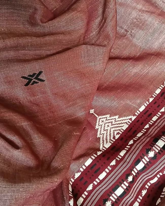 Natural Dyes Kotpad in Tussar Silk Weft and Cotton Warp - (CTKS0027) - Image 5