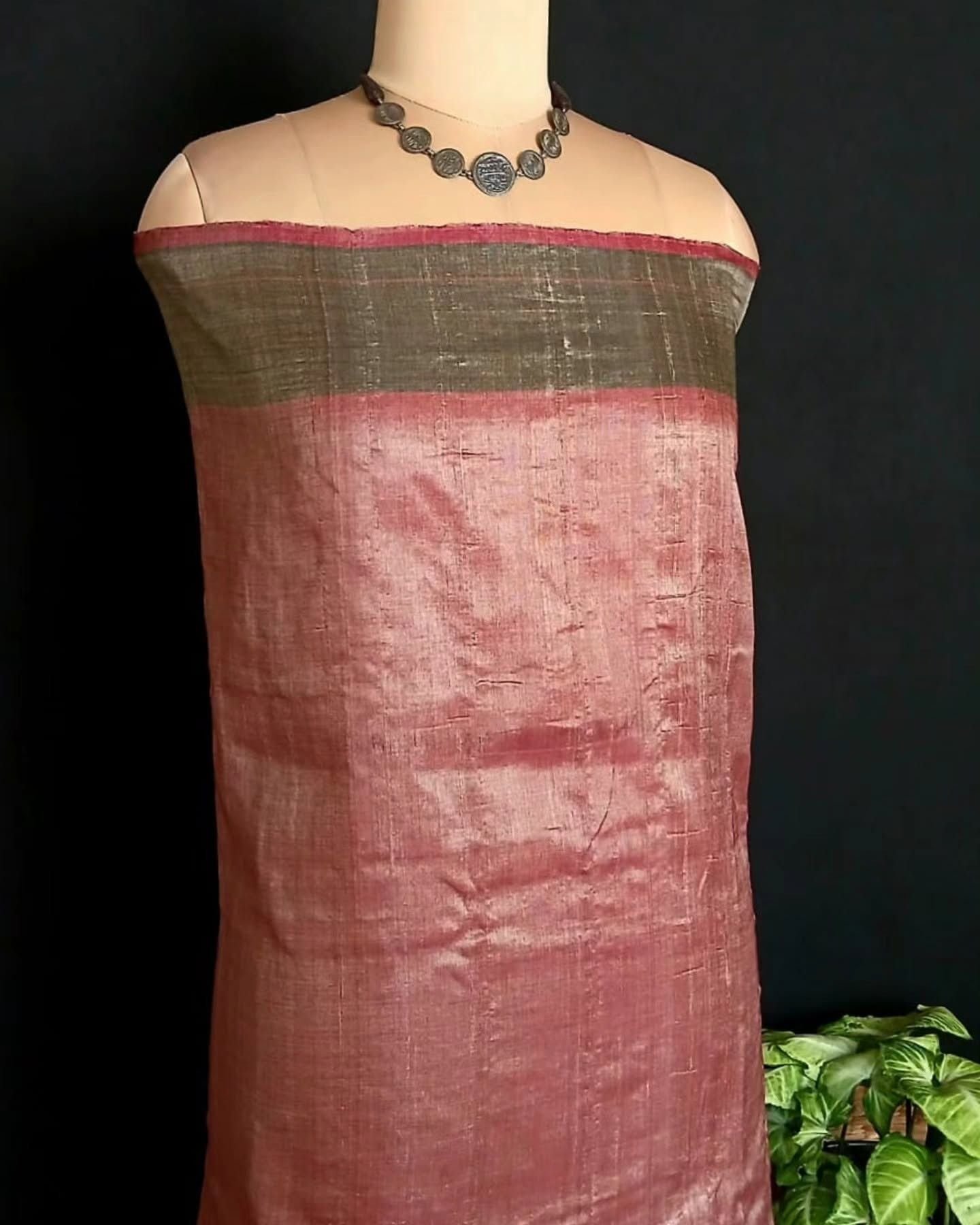 Natural Dyes Kotpad in Tussar Silk Weft and Cotton Warp - (CTKS0027) - Image 9
