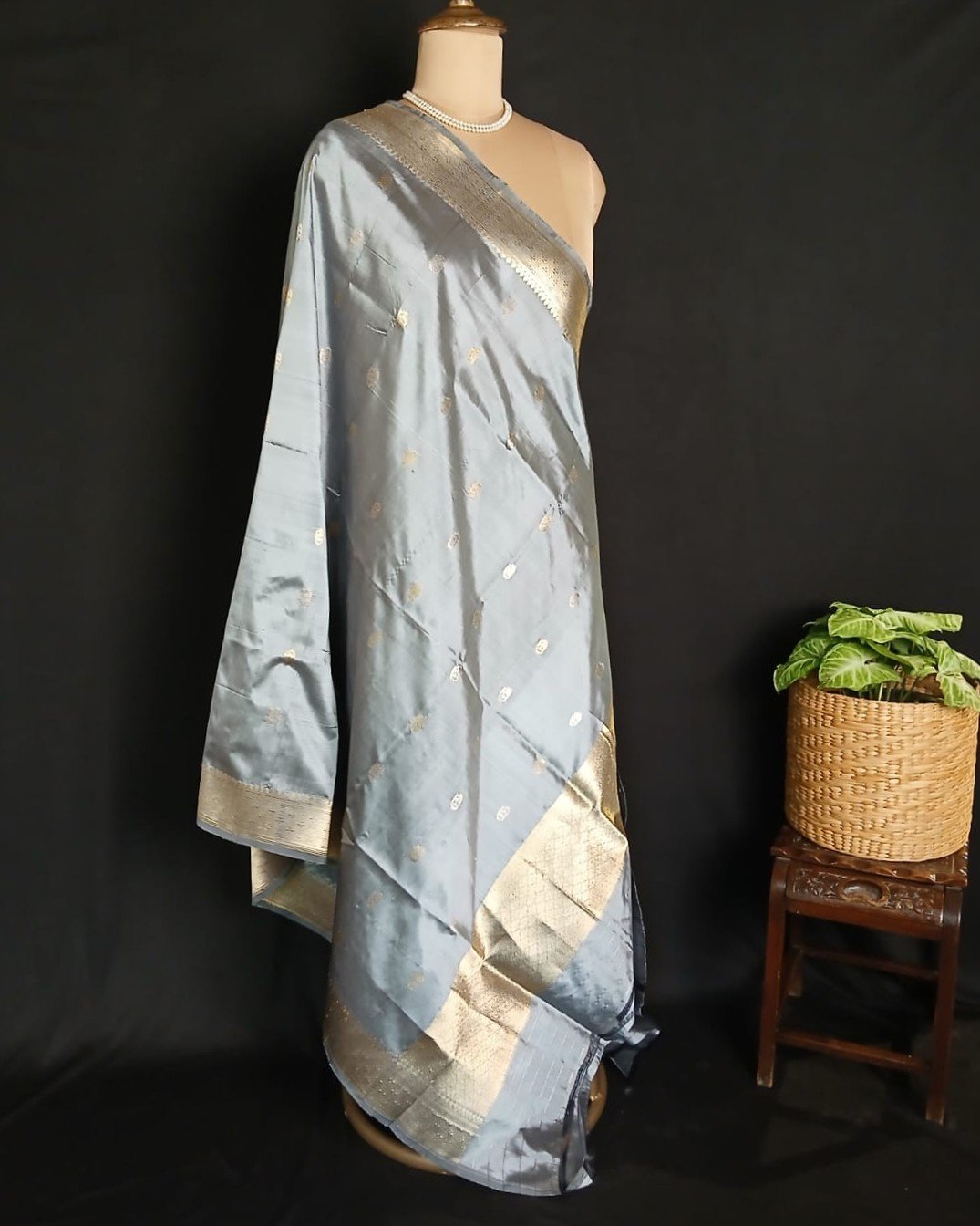 Banarasi Pure Katan Silk Dupatta – (DUPT1016) - Image 6
