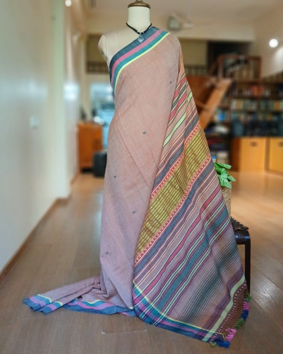 Eri Silk x Kala Cotton Bhujodi handweave Saree - (ESKB0001) - Image 3