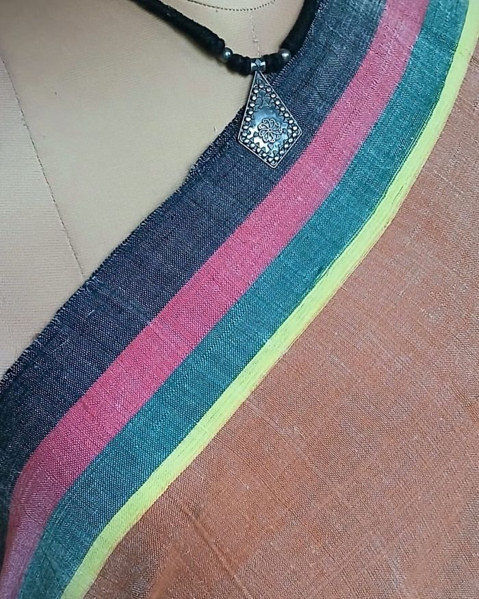 Eri Silk x Kala Cotton Bhujodi handweave Saree - (ESKB0001) - Image 5