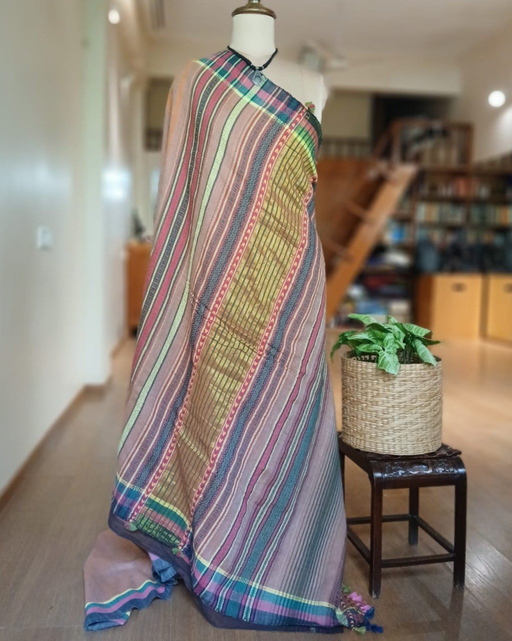 Eri Silk x Kala Cotton Bhujodi handweave Saree - (ESKB0001) - Image 8