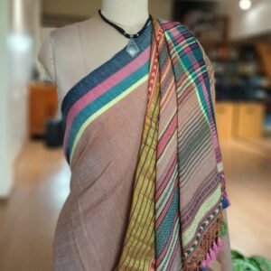 Eri Silk x Kala Cotton Bhujodi handweave Saree - (ESKB0001)