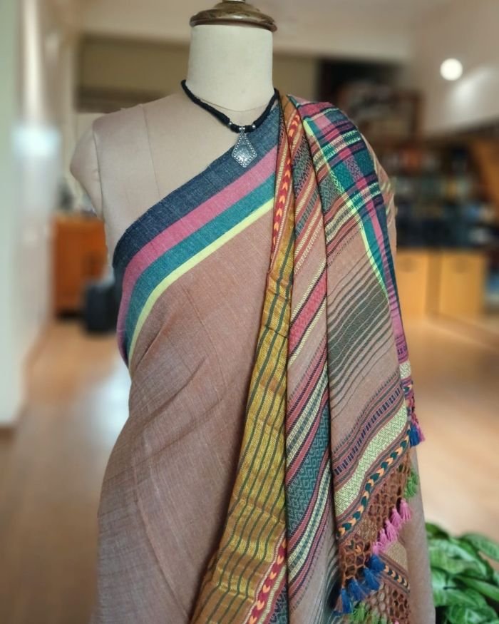 Eri Silk x Kala Cotton Bhujodi handweave Saree - (ESKB0001)