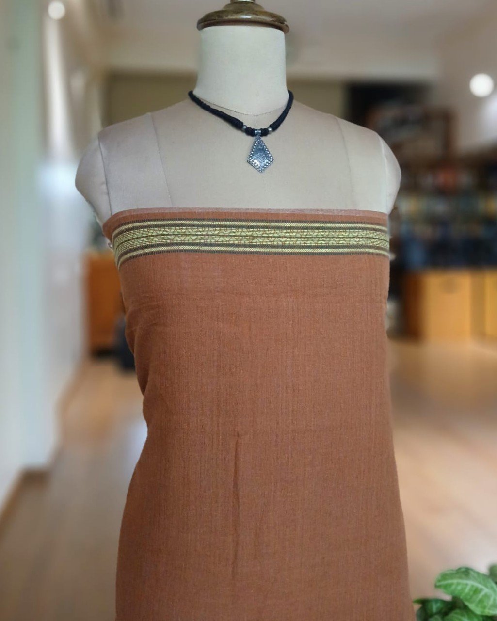 Eri Silk x Kala Cotton Bhujodi handweave Saree - (ESKB0001) - Image 10