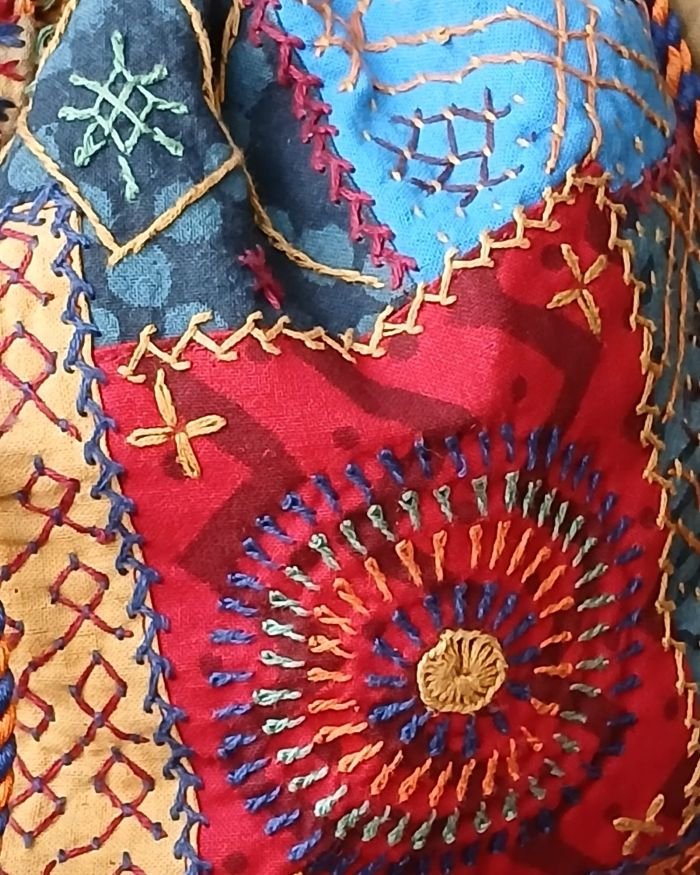 Patchwork Embroidered Drawstring Bag – (PEDB0031) - Image 2