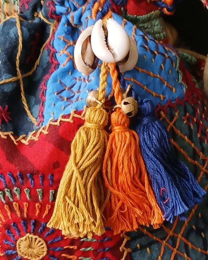 Patchwork Embroidered Drawstring Bag – (PEDB0031) - Image 3