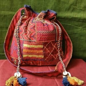 Patchwork Embroidered Drawstring Bag – (PEDB0040)