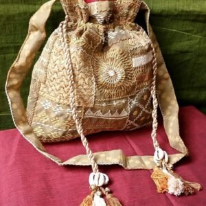 Patchwork Embroidered Drawstring Bag – (PEDB0041)