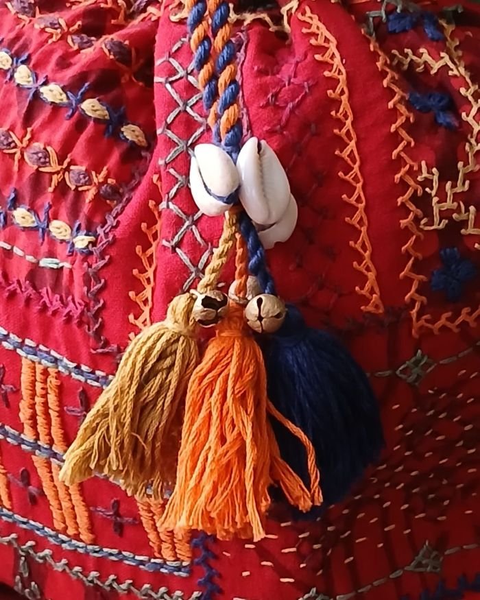 Patchwork Embroidered Drawstring Bag – (PEDB0033) - Image 3