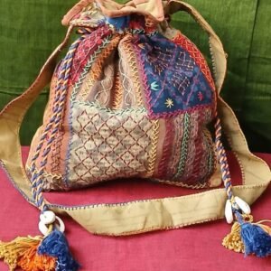 Patchwork Embroidered Drawstring Bag – (PEDB0034)