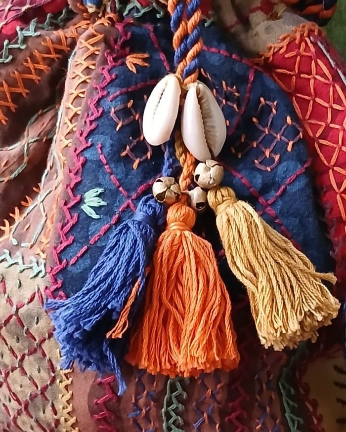 Patchwork Embroidered Drawstring Bag – (PEDB0034) - Image 3