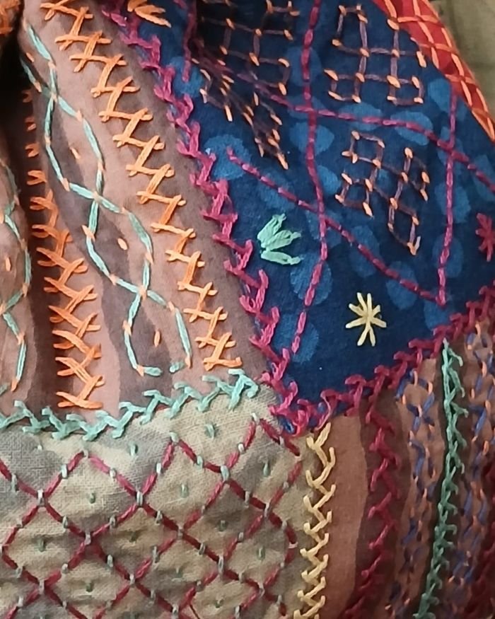 Patchwork Embroidered Drawstring Bag – (PEDB0034) - Image 2