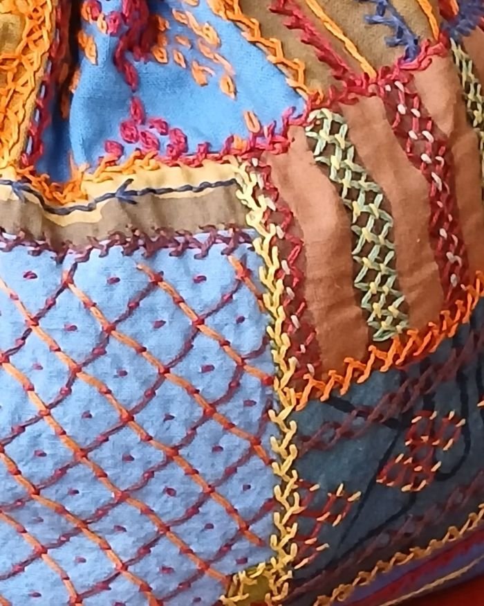 Patchwork Embroidered Drawstring Bag – (PEDB0036) - Image 2