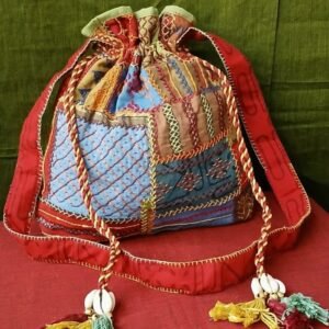 Patchwork Embroidered Drawstring Bag – (PEDB0036)