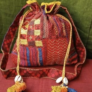 Patchwork Embroidered Drawstring Bag – (PEDB0037)