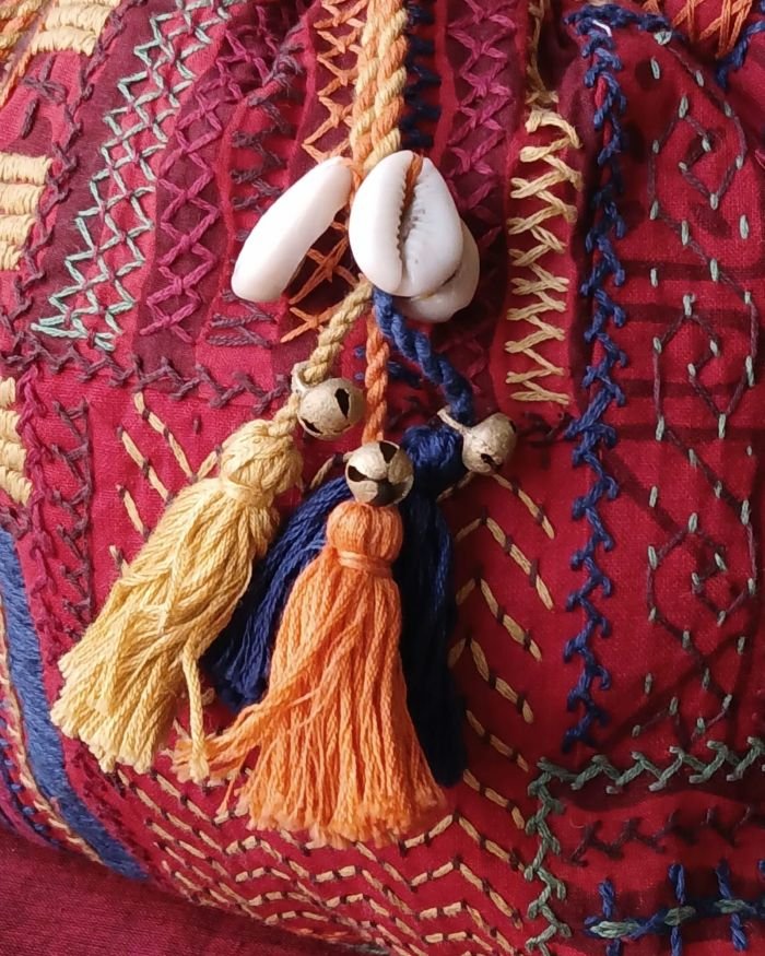 Patchwork Embroidered Drawstring Bag – (PEDB0037) - Image 3