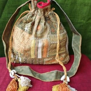 Patchwork Embroidered Drawstring Bag – (PEDB0038)