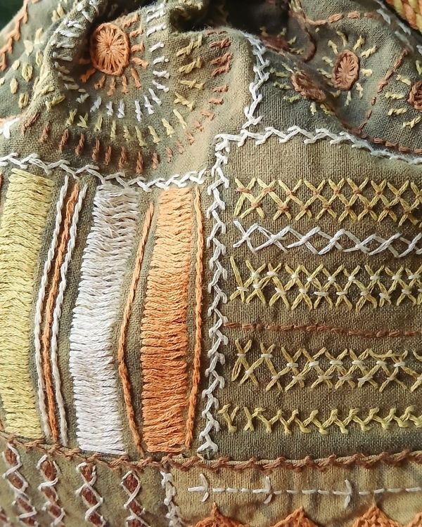 Patchwork Embroidered Drawstring Bag – (PEDB0038) - Image 2