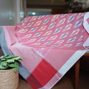 Ikat Cotton Double Bedsheet Set with Pillowcases (108×108) – (BDST1039)