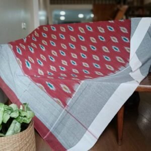 Ikat Cotton Double Bedsheet Set with Pillowcases – (BDST1033)