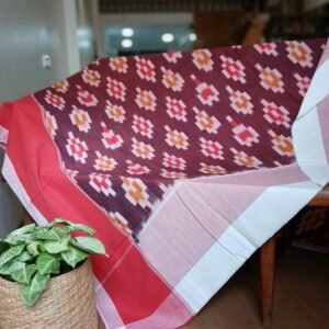 Ikat Cotton Double Bedsheet Set with Pillowcases – (BDST1034)