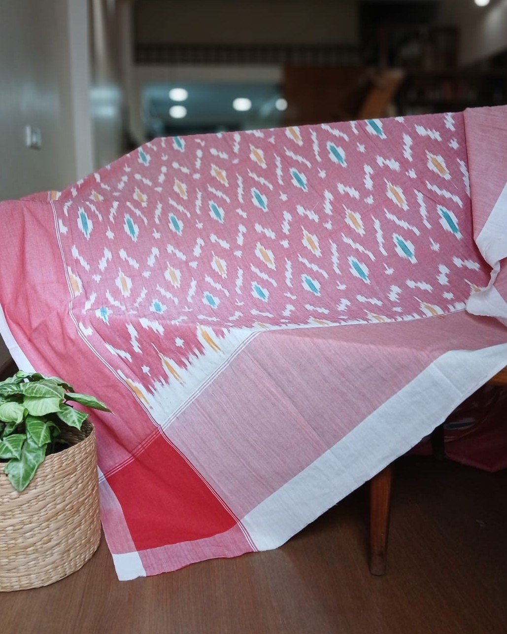 Ikat Cotton Double Bedsheet Set with Pillowcases – (BDST1036)